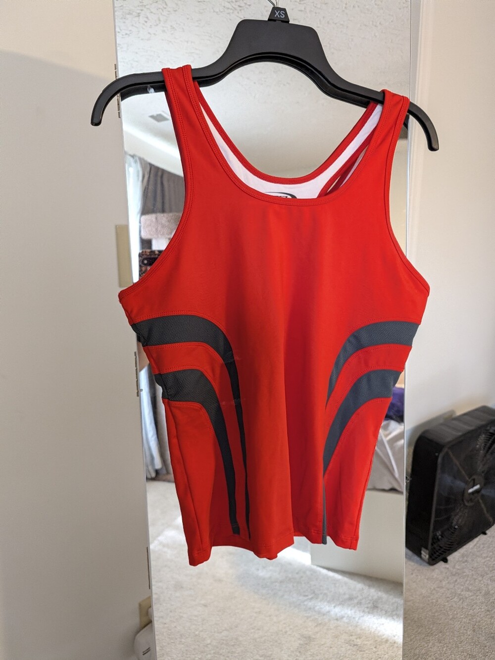 MTA Sport Red Tank Top with Black Contrast Panels
